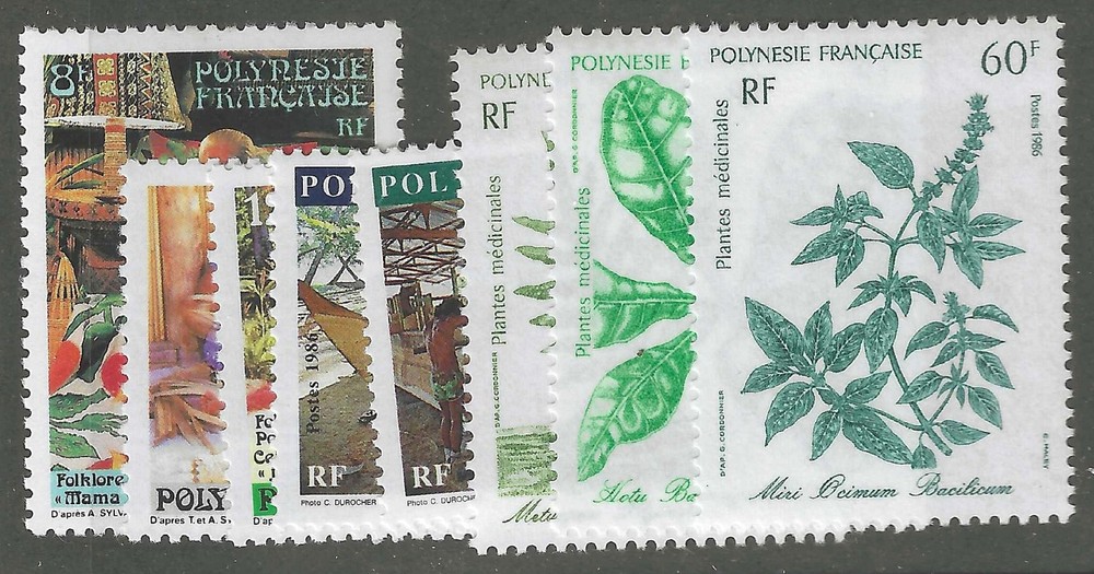 French Polynesia # 444 - 451 MNH PO Fresh Cmplt Set Run!  ('25 SCV $6.90)