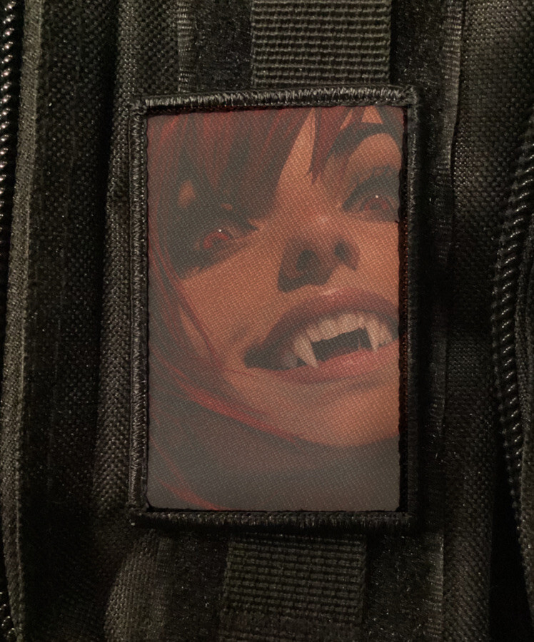 Vamp Girl Smile Patch Anime Morale Army Tactical Hook [sub]