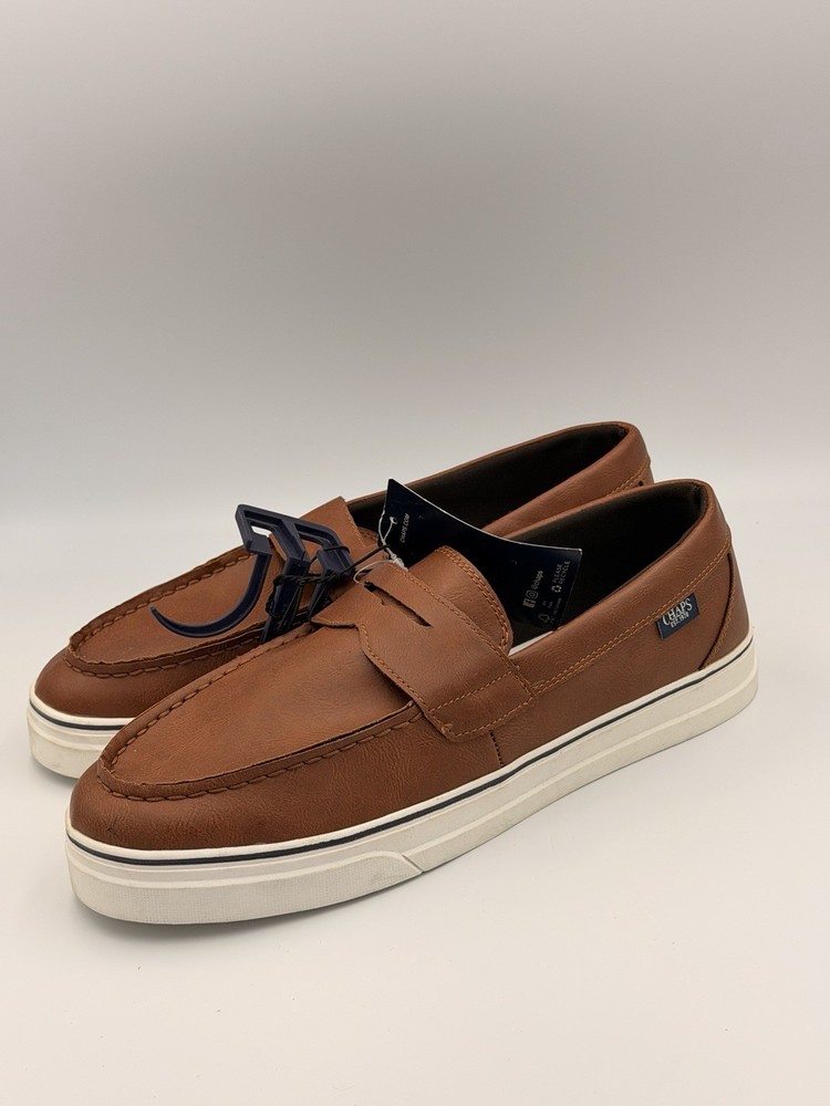 Chaps Men’s Port Penny Loafer Sneakers Brown Slip On Shoes Memory Foam size 11