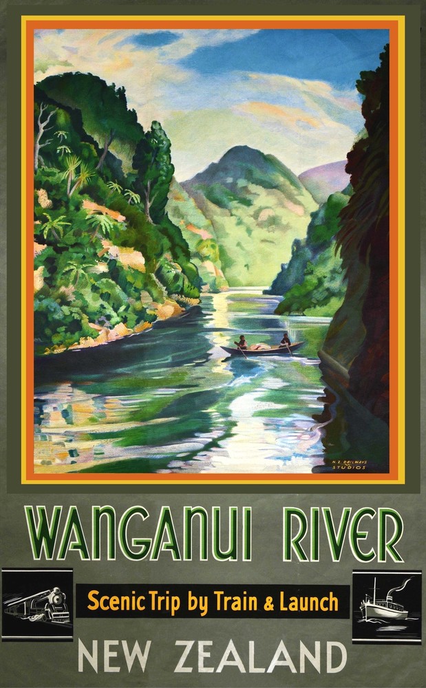 6001.Wall Decoration Poster.Interior art.Wanganui river.New.Zealand.travel