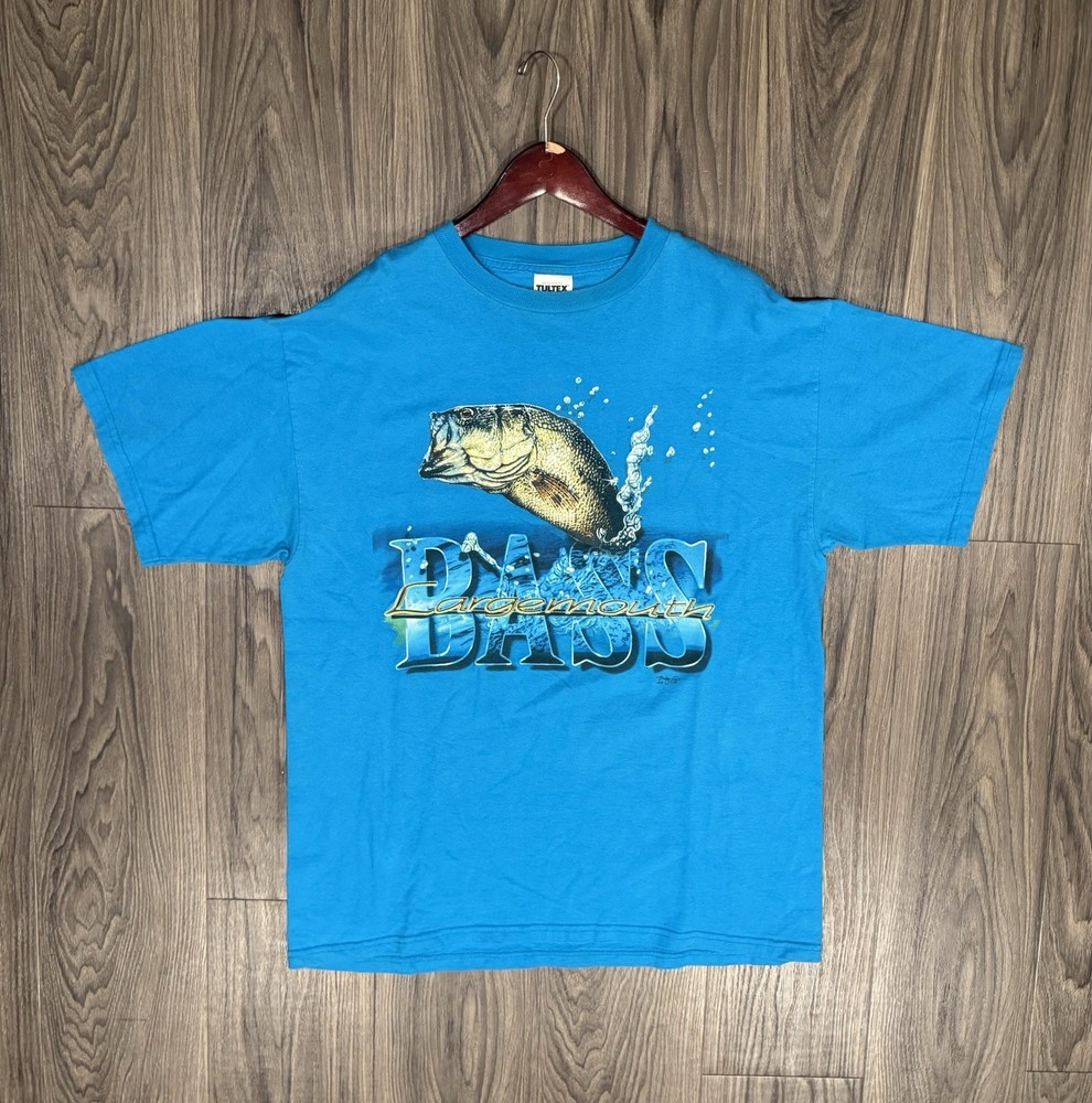 Vintage 90s Largemouth Bass Fishing Graphic T-ShirtSize XL