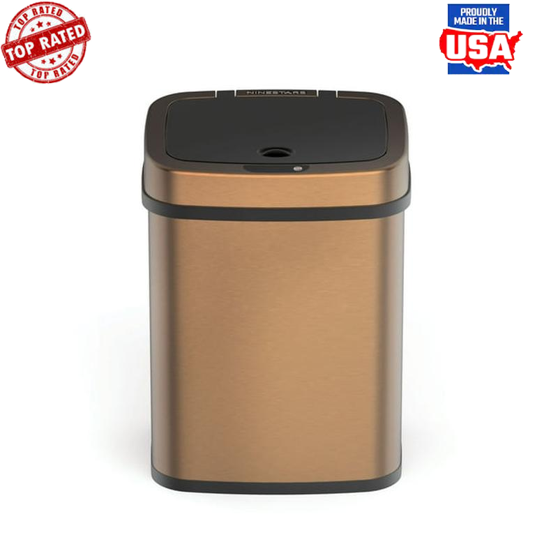 Touchless Motion Sensor Trash Can 3.2 Gallon Stainless Steel Waste Bin Indoor US