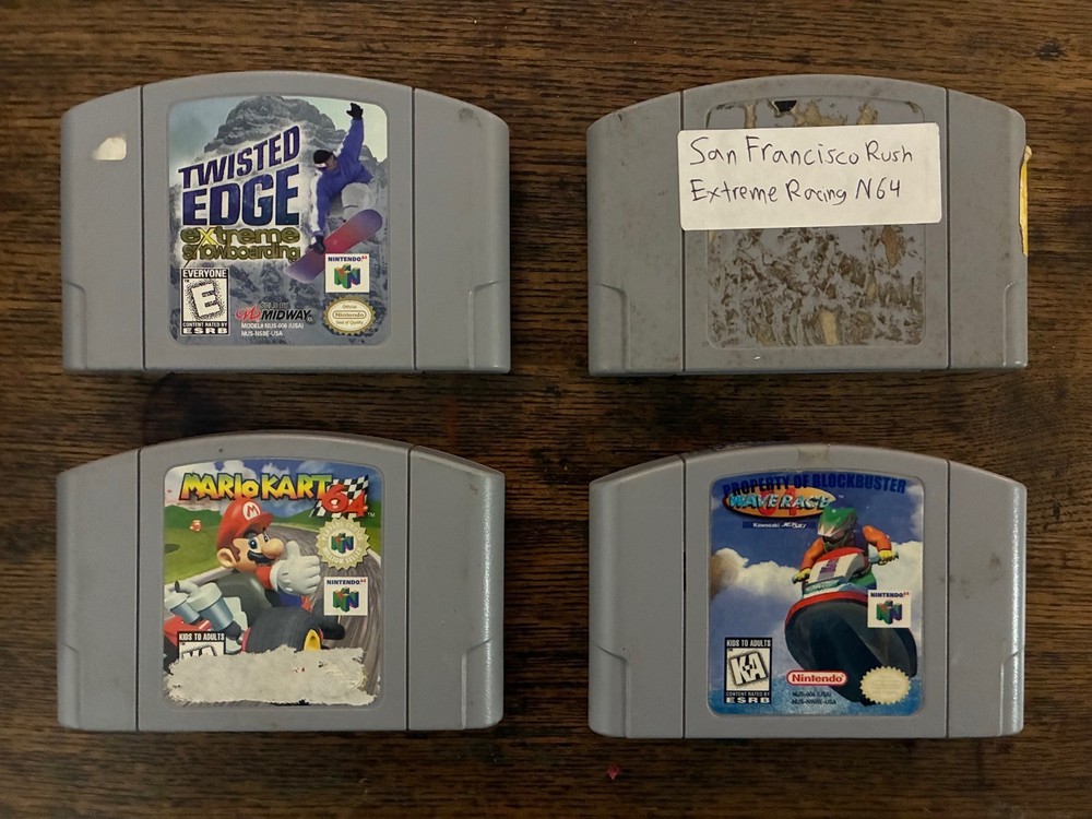 N64 Racing Game Bundle Lot Mario Kart Wave Race San Francisco Rush Twisted Edge
