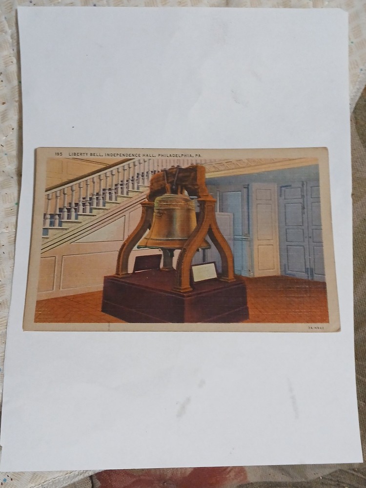 Liberty Bell Independence Hall Philadelphia Pennsylvania Linen Postcard 1/17