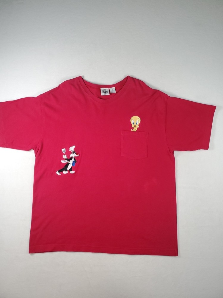 Vintage 1994 Embroidered Pocket Acme Clothing Co Looney Tunes Tshirt XL