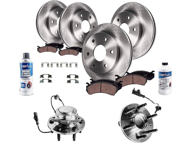 For Escalade ESV Brake Pad and Rotor and Wheel Hub Kit Detroit Axle 53157WJCH