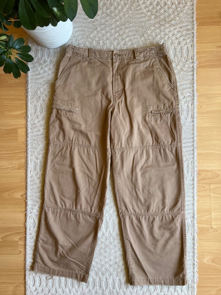 Tommy Hilfiger Men's Relaxed Fit Tan Cropped Cargo Pants Size 34