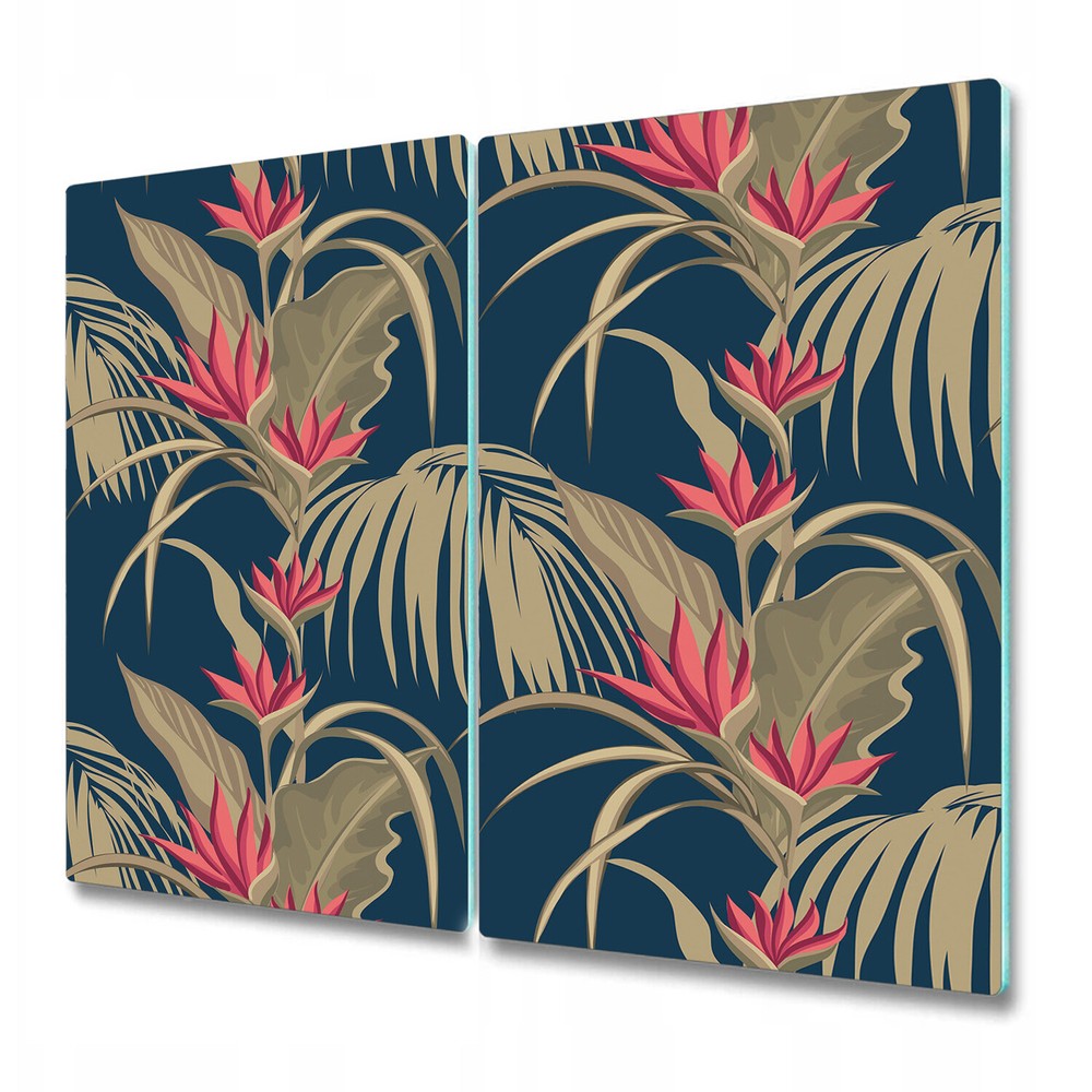 Glass Chopping Board Sumatra Paradise Exotic Floral Tropical Palms Leaves