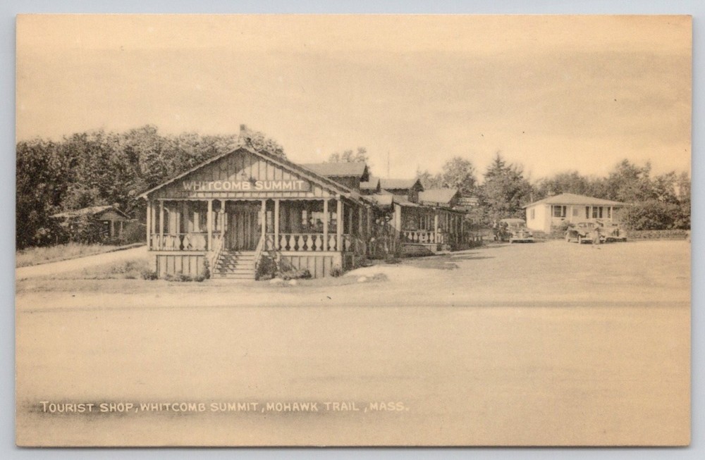 Whitcomb Summit Tourist Shop Mohawk Trail MA Collotype Postcard