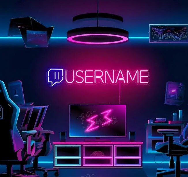 Personalized Gaming  Neon Sign - Custom LED Name Light Wall Decor New year Gift
