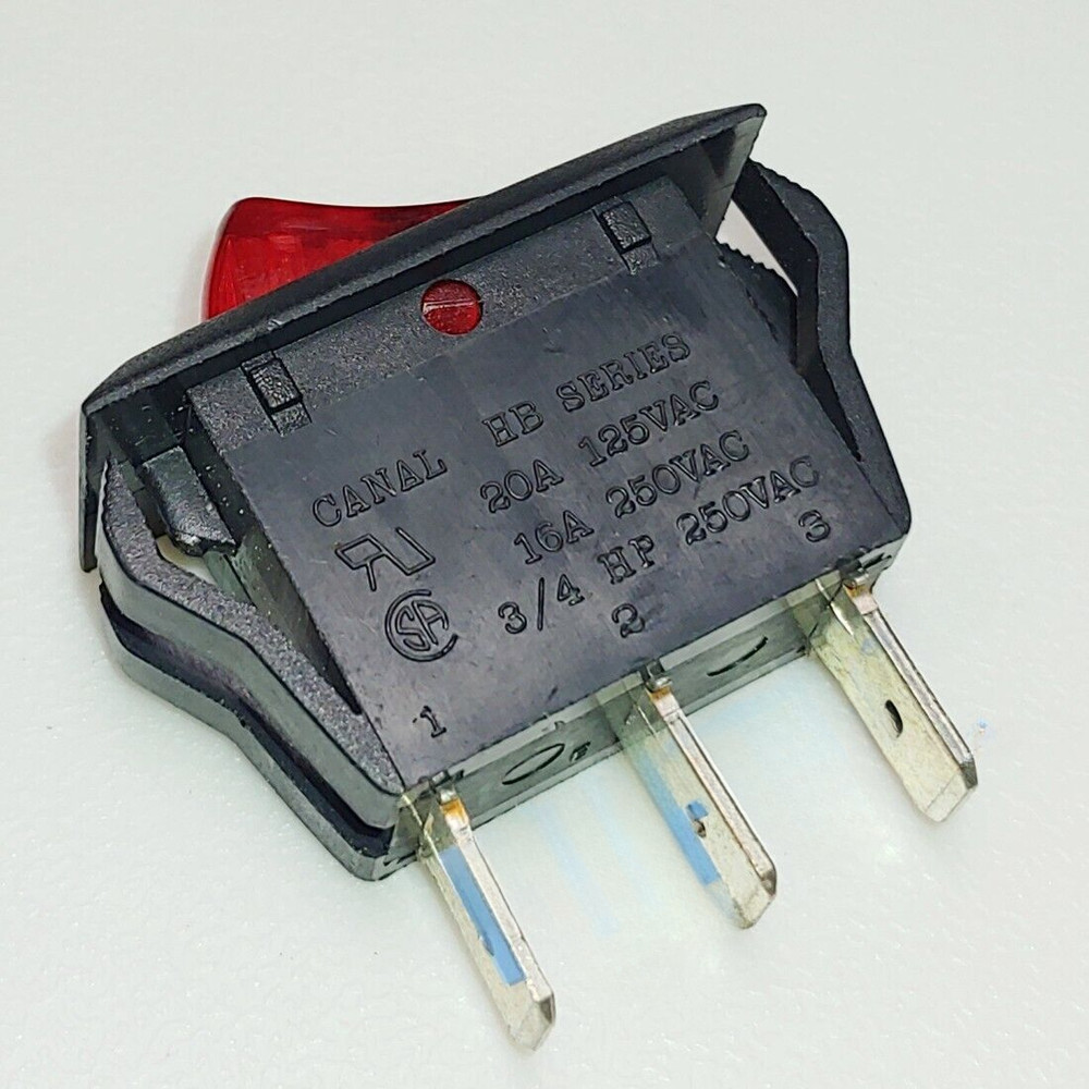 1PC 3 Pins 2 Positions 20A 125VAC 16A 250VAC   HB SERIES Red Lamp Rocker Switch