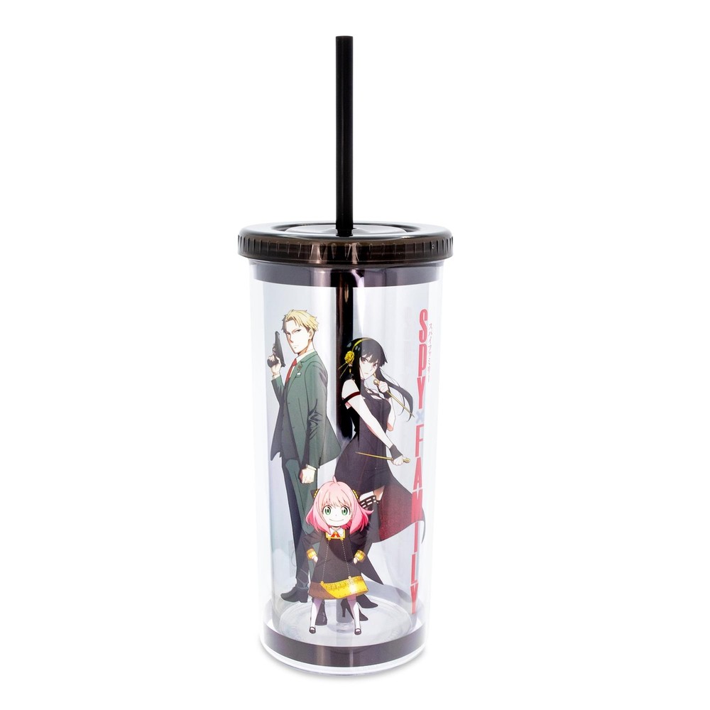 Spy X Family Trio Plastic Cold Cup With Lid and Straw | Holds 20 Ounces