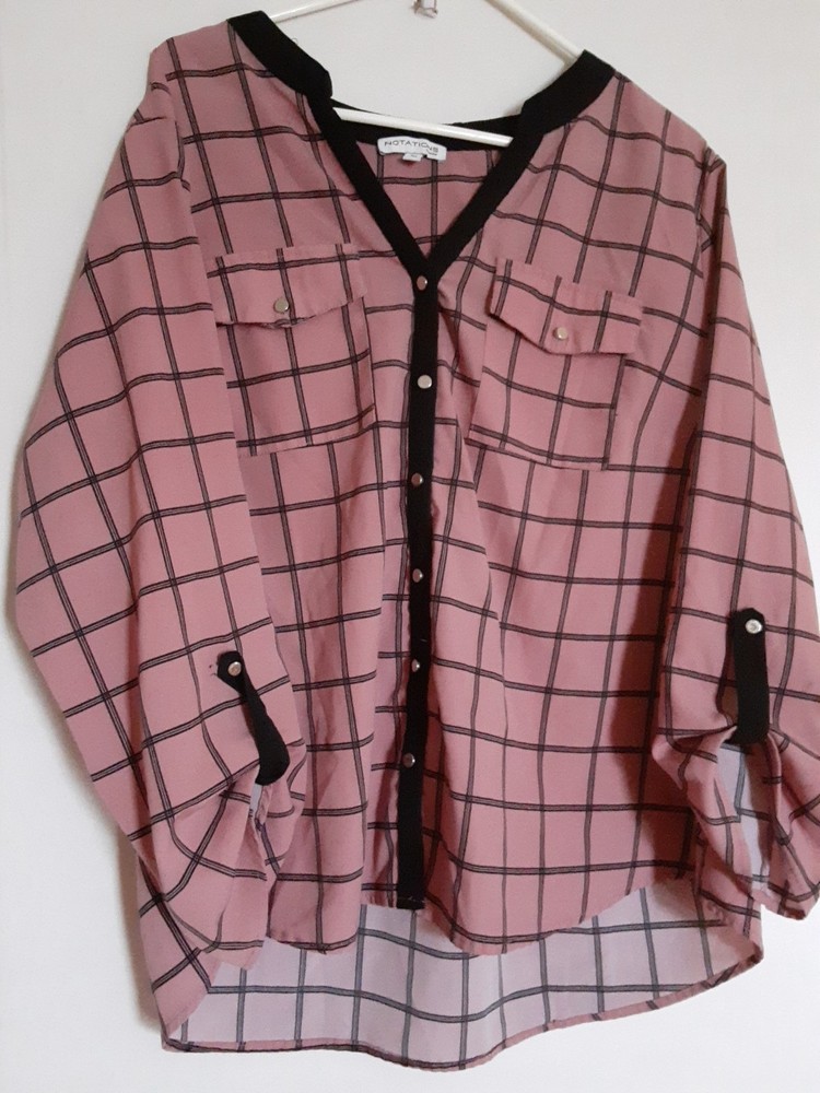 Notations Button Up Womens 2x Top