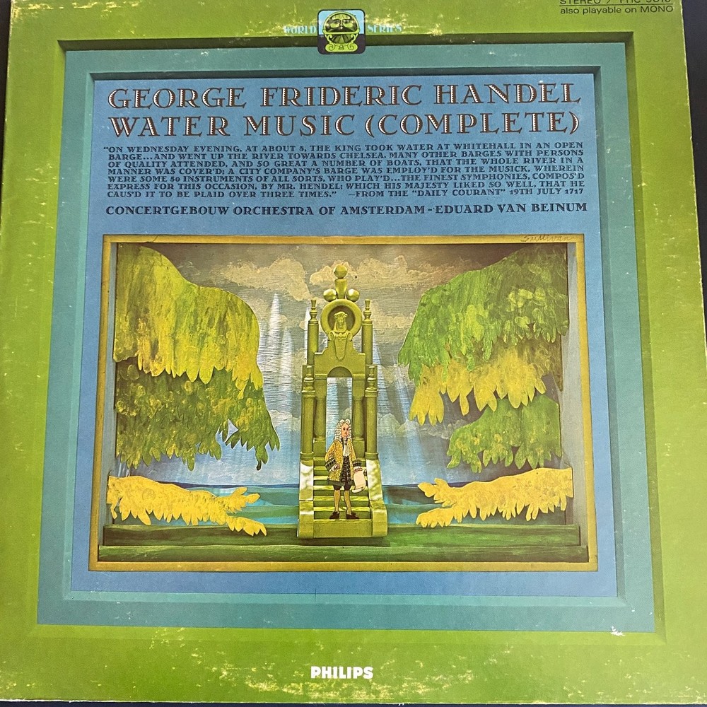 Handel – Water Music Complete LP Record Philips Classical 33⅓ RPM