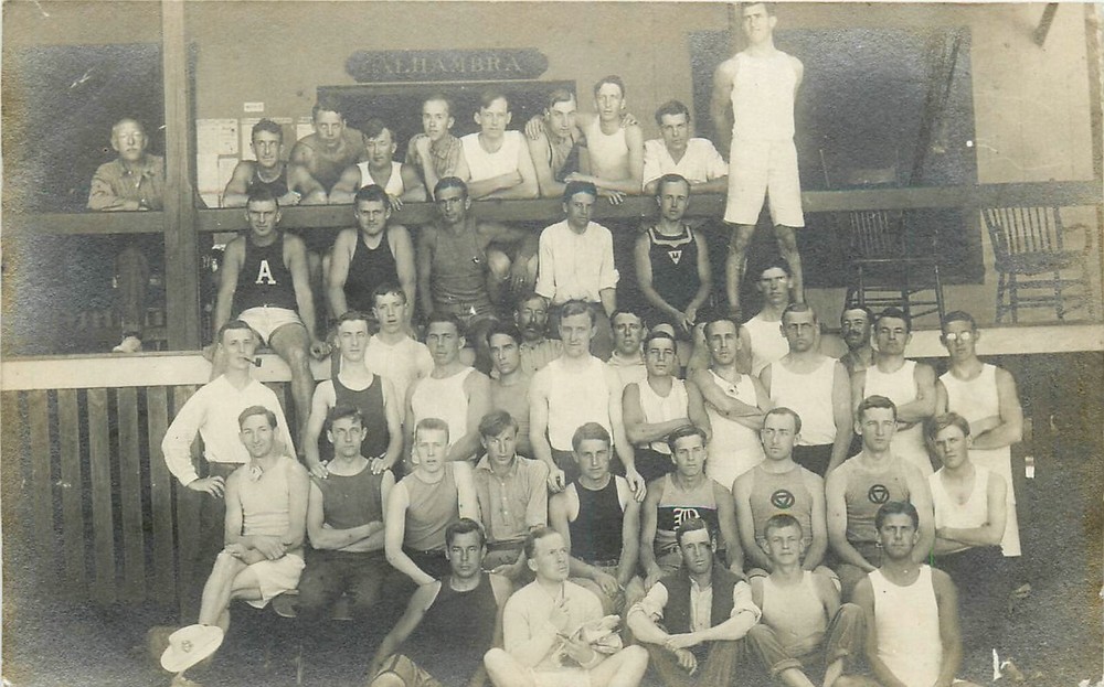 C-1910 Alhambra California Sports Team Group Photo Postcard RPPC 25-620
