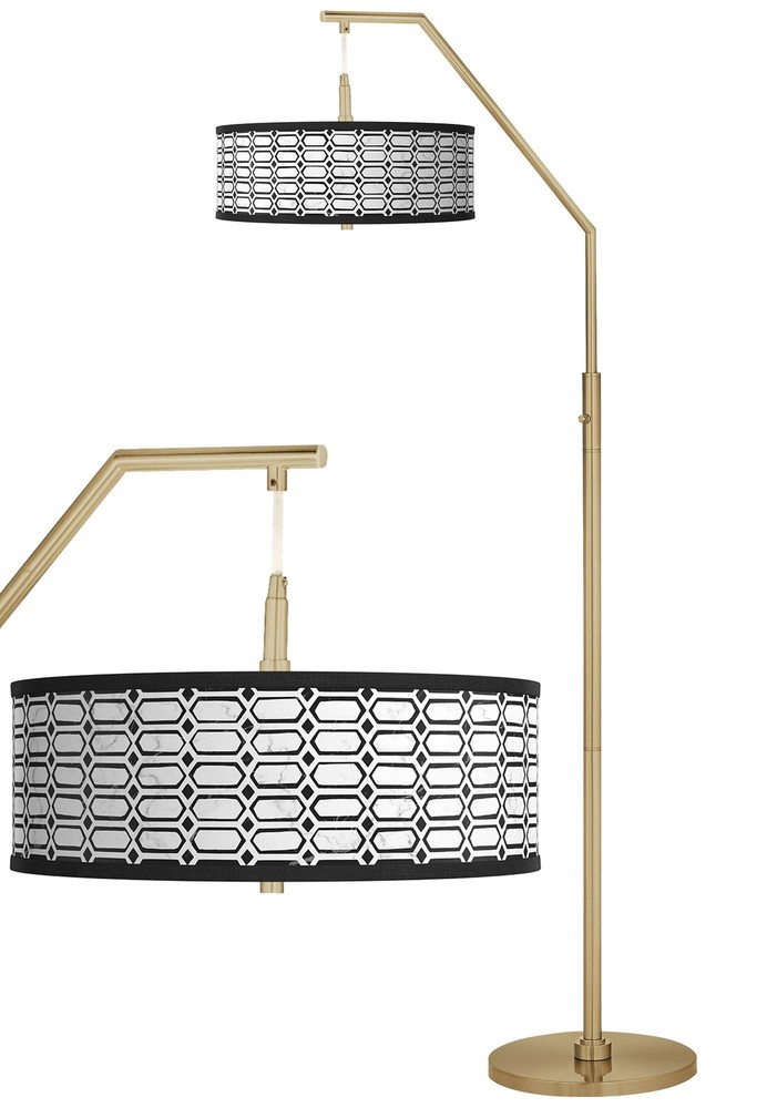 Rhombi Giclee Warm Gold Arc Floor Lamp