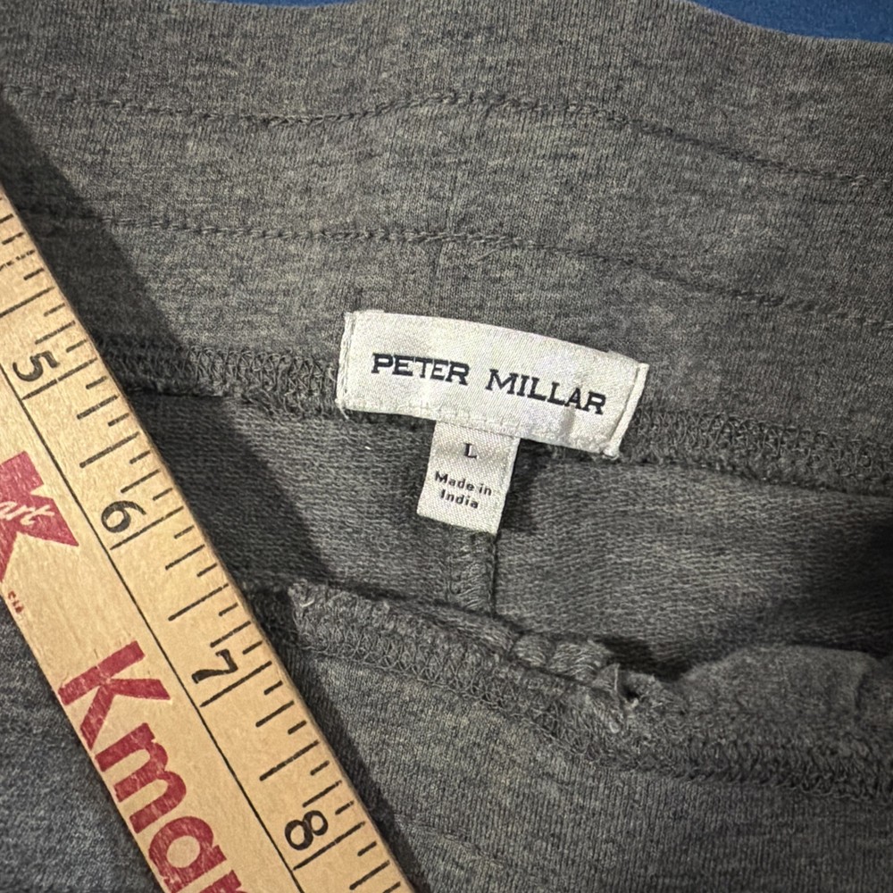 Peter Millar Jogger Pants Mens L Heather Gray Cotton/Modal Pockets Taper Golf