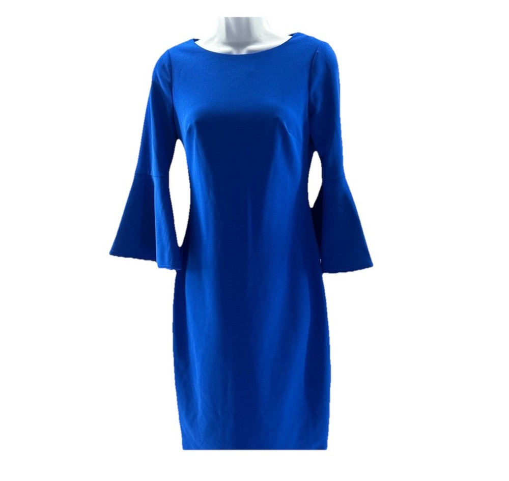 Calvin Klein Blue Bell Sleeve Dress size 2