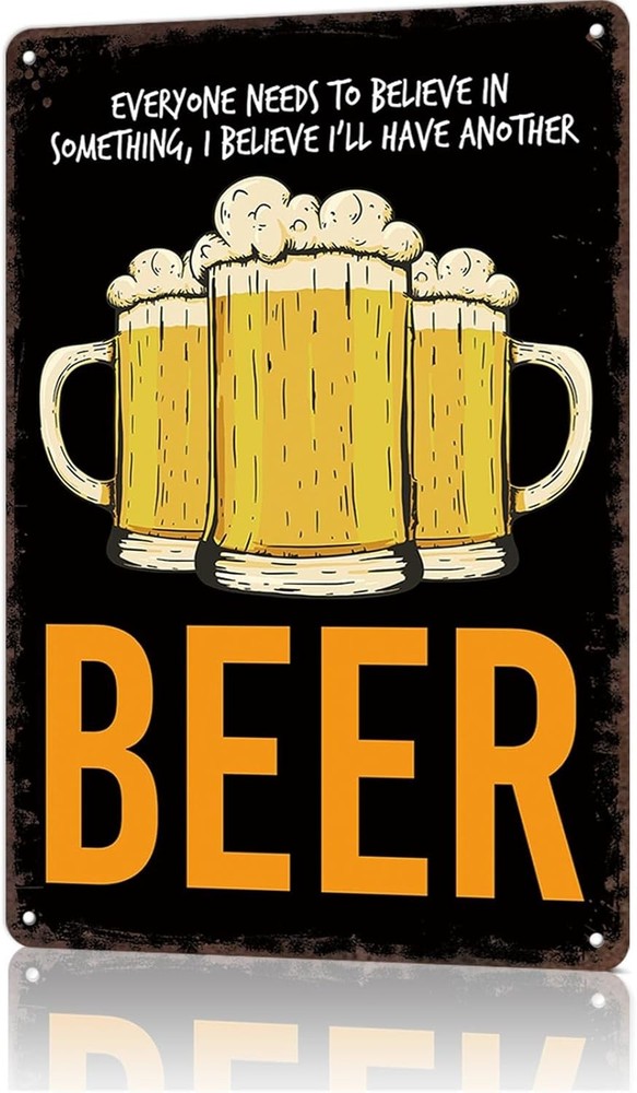 Funny Vintage Beer Lover Metal Wall Art Tin Sign Poster Decor 8x12inch