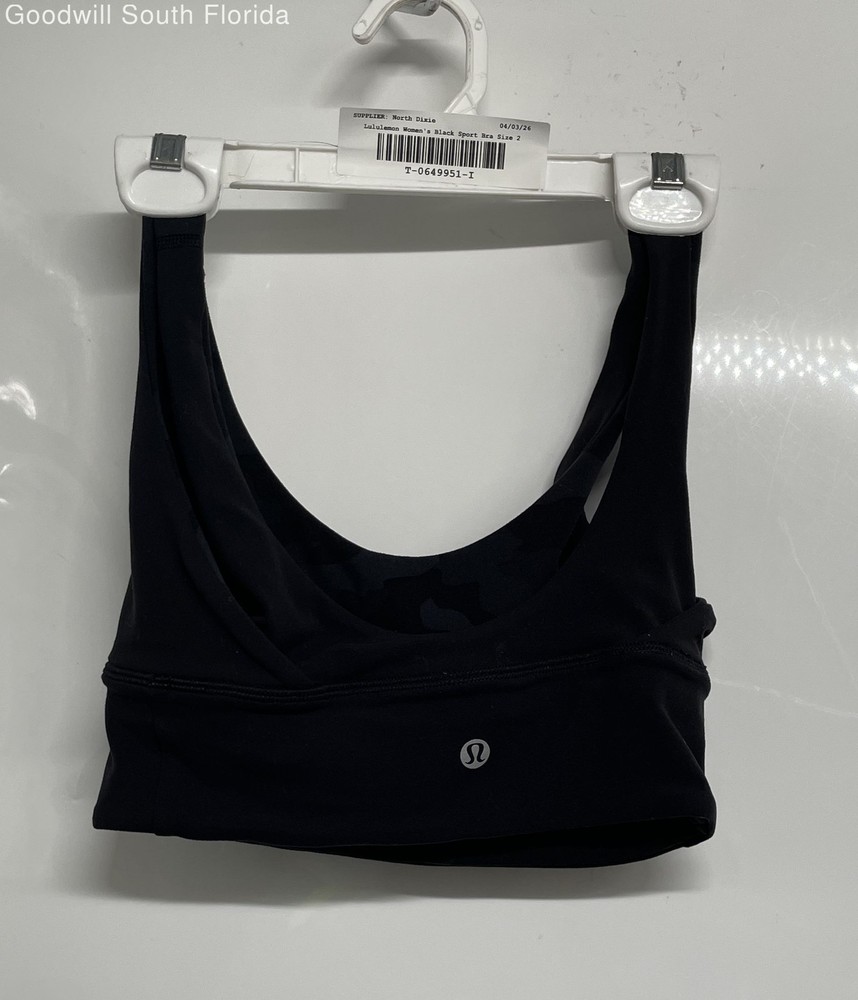 Lululemon Womens Black Align Wide Strap Activewear Sports Bra Size 2