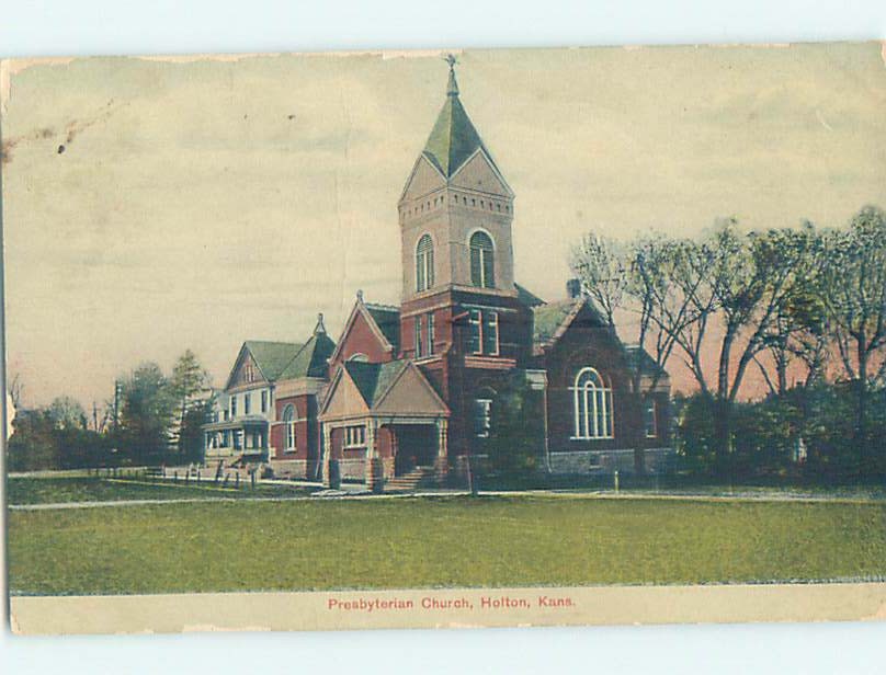 Divided-Back CHURCH SCENE Holtz And Kansas KS m/09 A9992