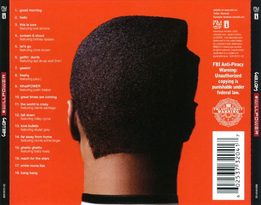 WILL.I.AM #WILLPOWER [DELUXE EDITION] NEW CD
