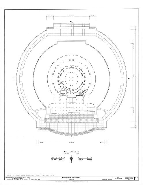 Washington DC Jefferson Memorial East Potomac Park 1930s Mezzanine Plan