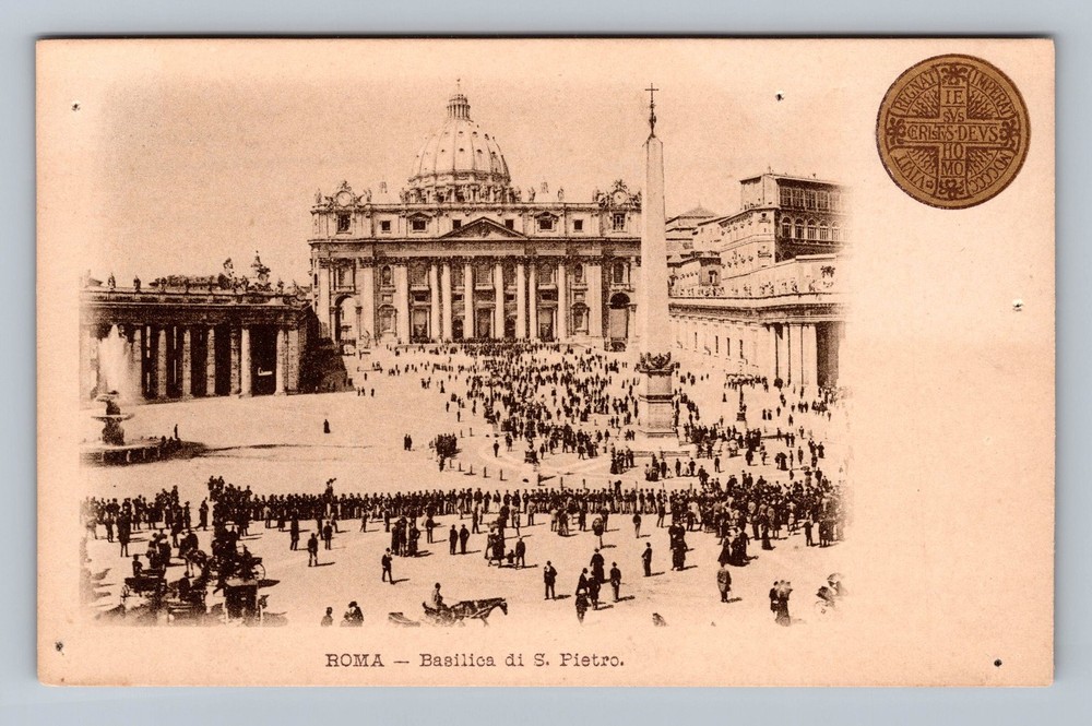 Italy- Rome St. Peter's Basilica Standard Postal Old Card View Vintage Postcard