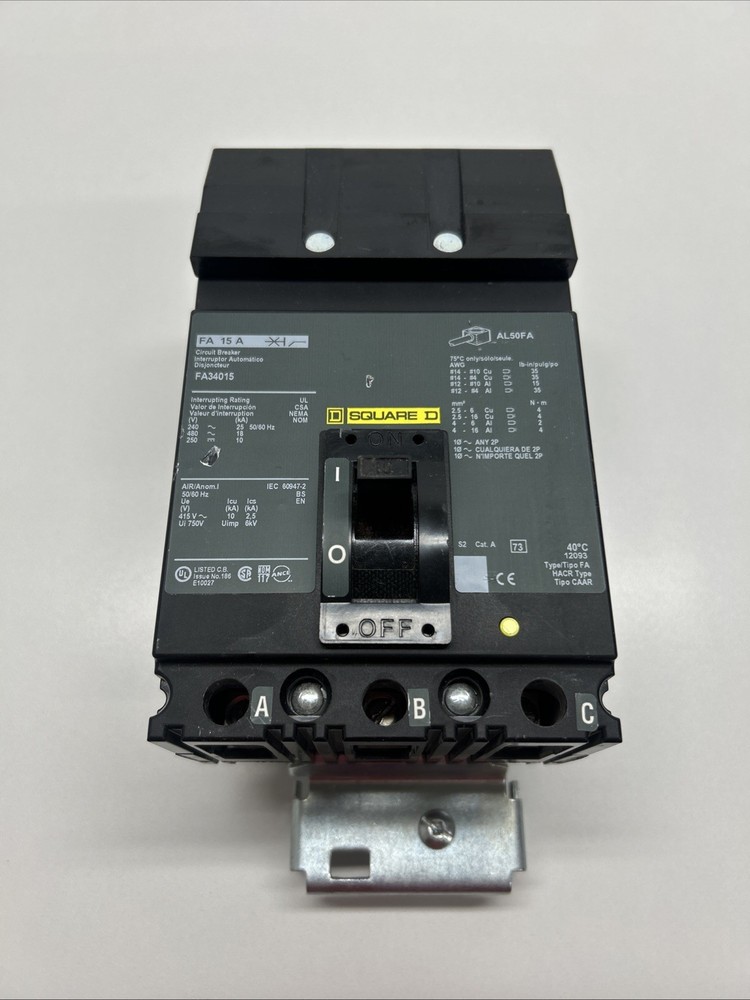 Square D FA34015 I-Line Circuit Breaker 3P/480V/15A