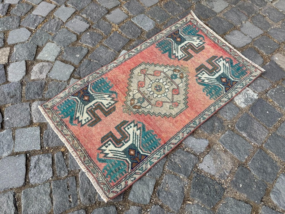 Doormats,Turkish handmade rug,Vintage wool rugs, Bohemian small rug 1,6 x 2,8 ft