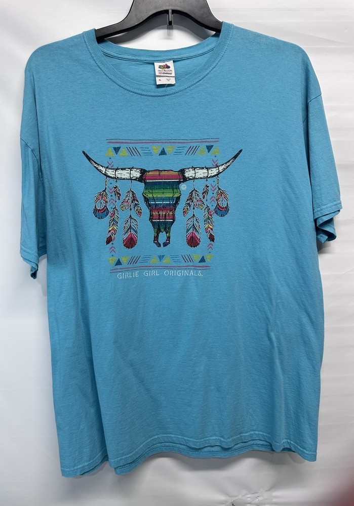 Girlie Girl Originals Blue 100% Cotton Graphic Tee T Shirt