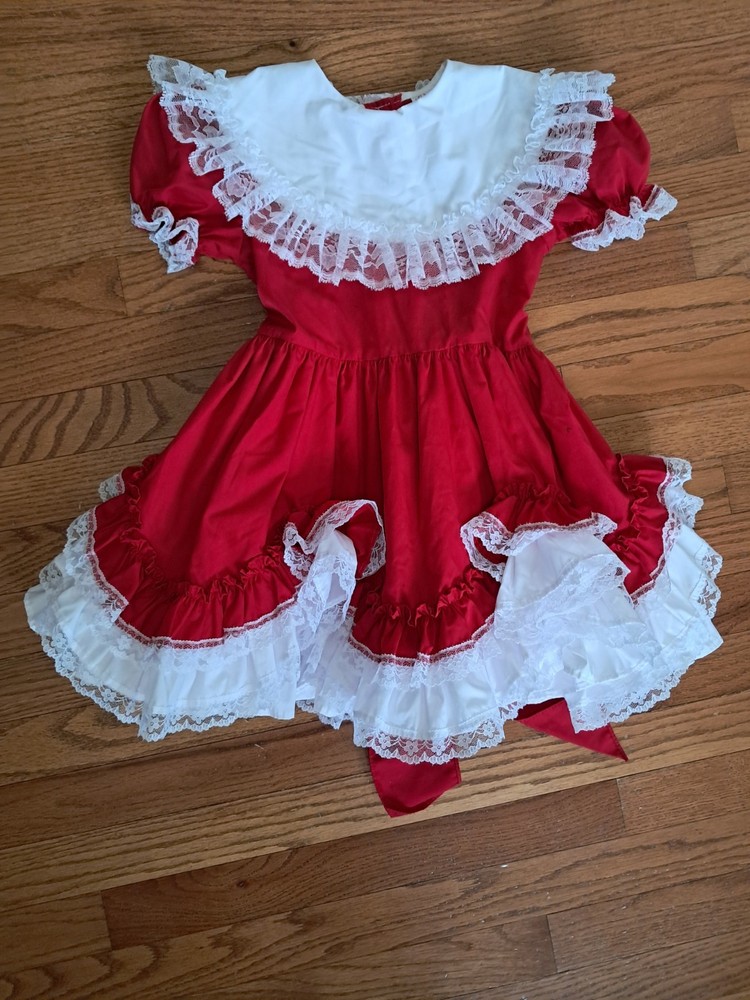 Lid'l Dolly’s Girls Sz 6 Red Full Circle Pageant Lidl Dolly Dress Christmas NWOT