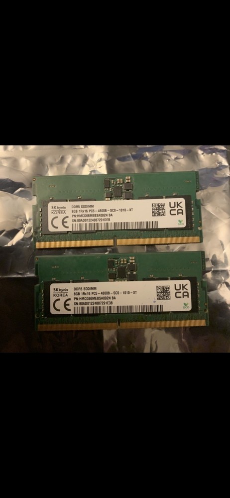 SK Hynix 16GB 2x8GB PC5-4800B SODIMM DDR5 Laptop Memory RAM - HMCG66MEBSA092N