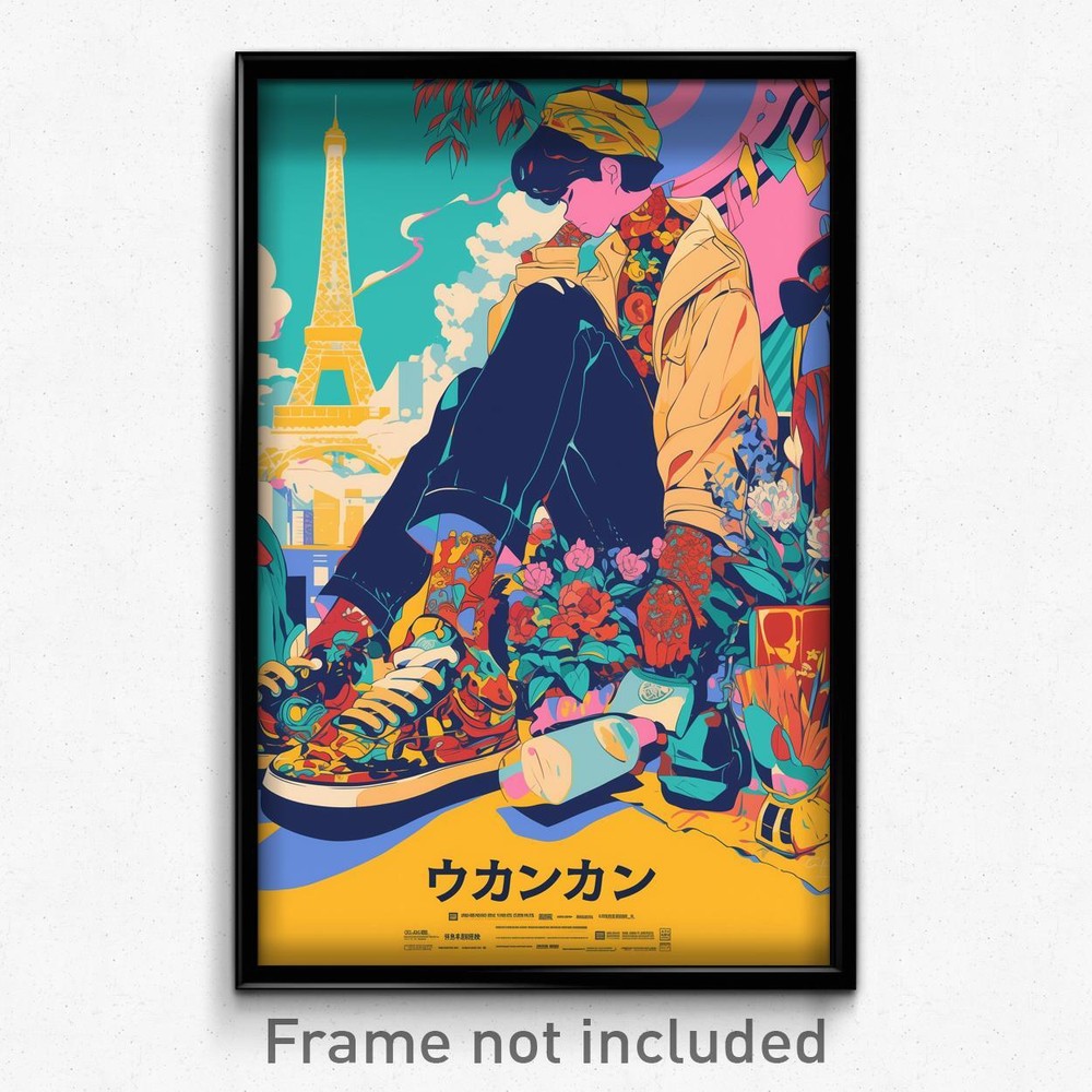 Vintage French Movie Poster Print - Boy in Mismatched Socks Expressing Glumness