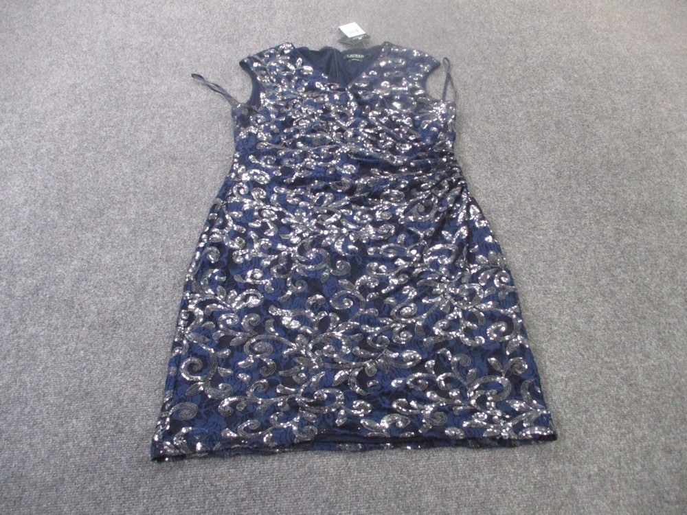 Ralph Lauren Dress Womens 18 Sequin Tank Pullover Lightweight Stretch Party NEW