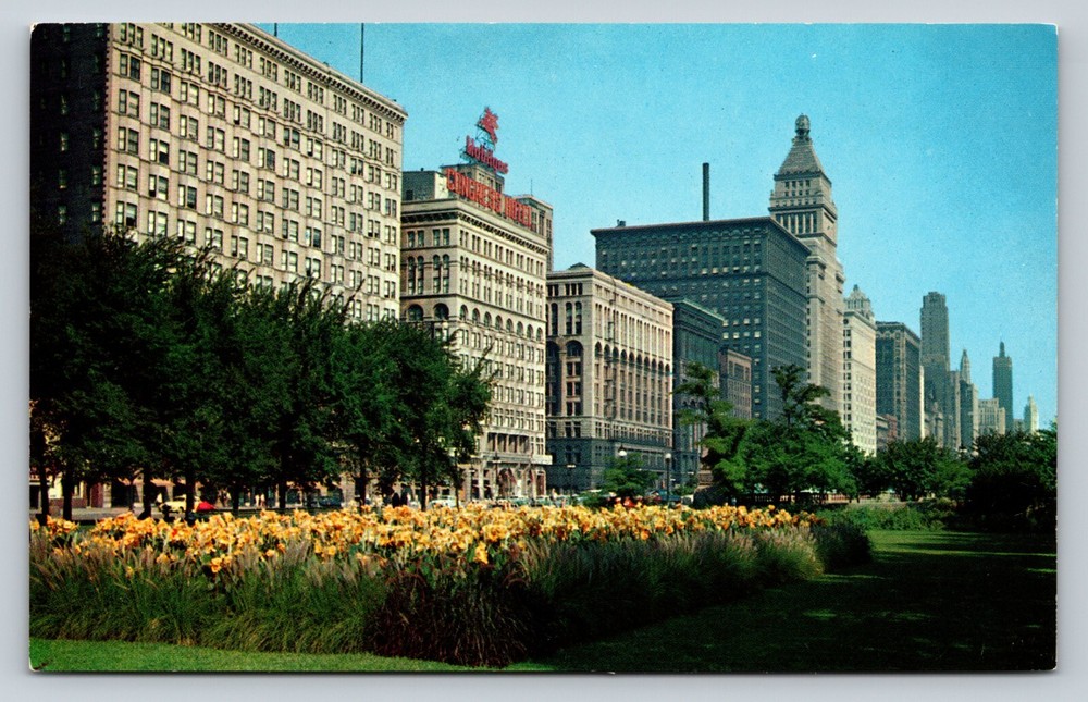 Chicago Illinois Michigan Boulevard, View Of Congress Hotel VINTAGE Postcard
