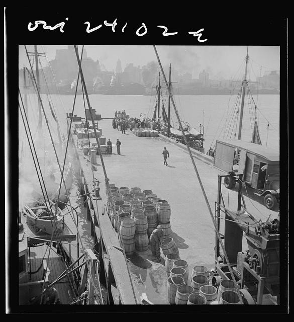 New York New York Fulton Fish Market Dock New England Fishing Boats 1943