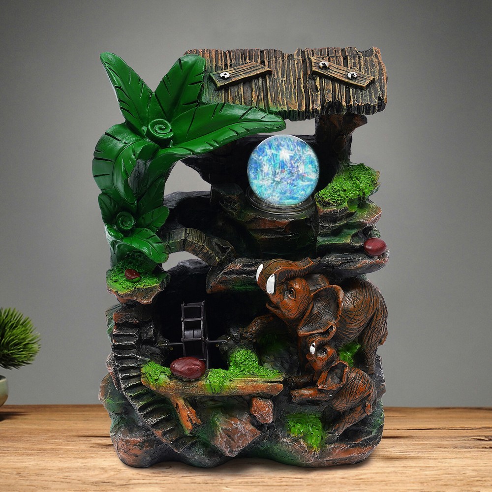 Mini Rockery Fountain Waterfall Feng Shui Desktop Water Sound Desk Decor Indoor