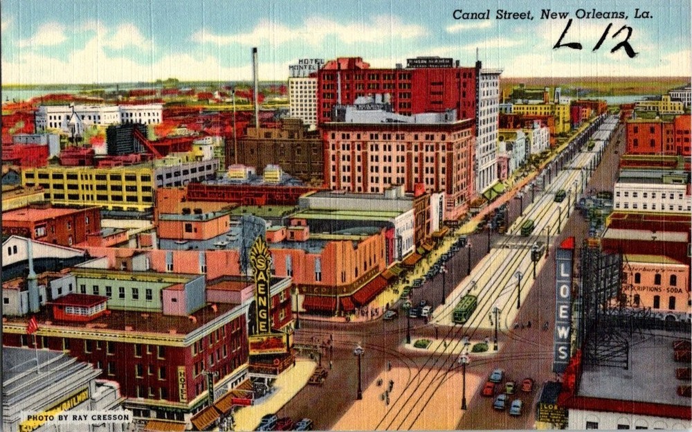 Canal Street New Orleans LA Vintage Postcard - Saenger Loews Monteleone