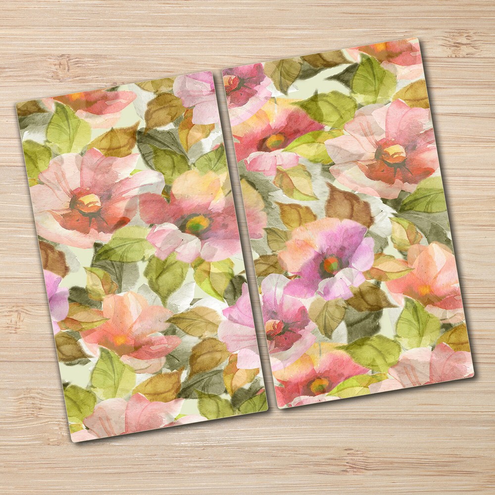 Glass Kitchen Chopping Cutting Board Bright Flowers | Bright Floral | 2x30x52