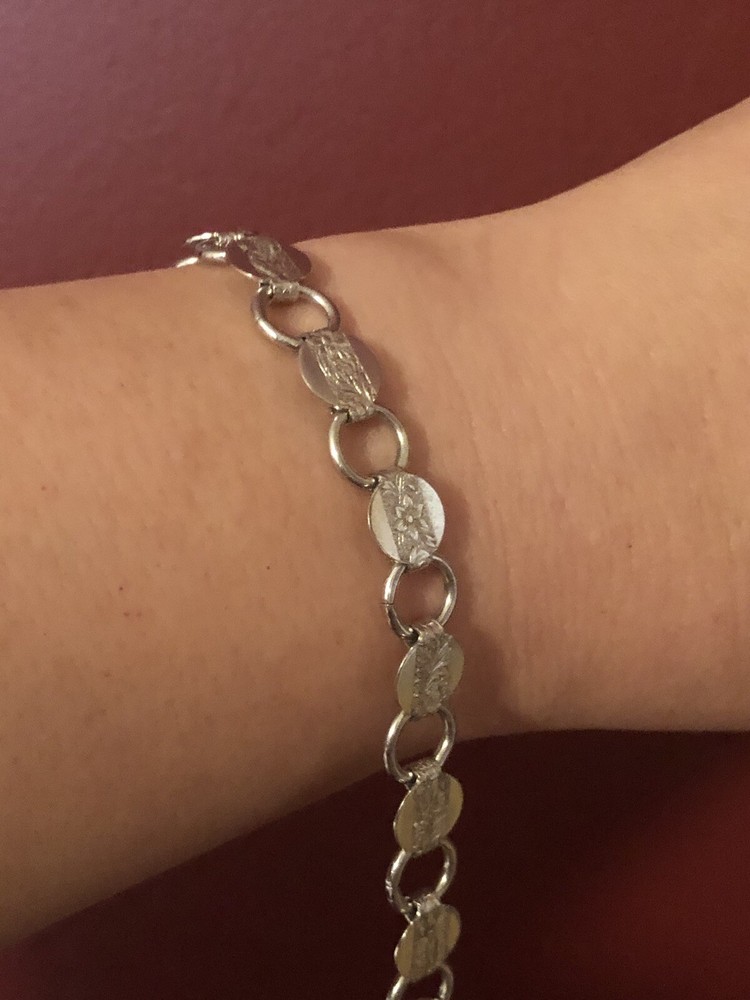 Beautiful vintage Sarah Coventry Cov silver tone link tennis bangle bracelet