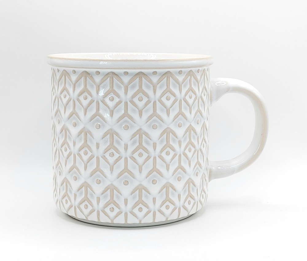 Geometric Artistic Pattern Coffee Mug Cup 20 Oz Ceramic by Signature Housewares