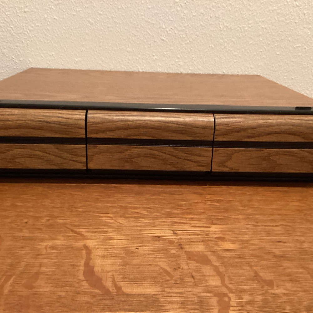 48 Cassette Tapes Vintage Storage Case Holder 3 Drawer  Faux Wood Grain Preowned