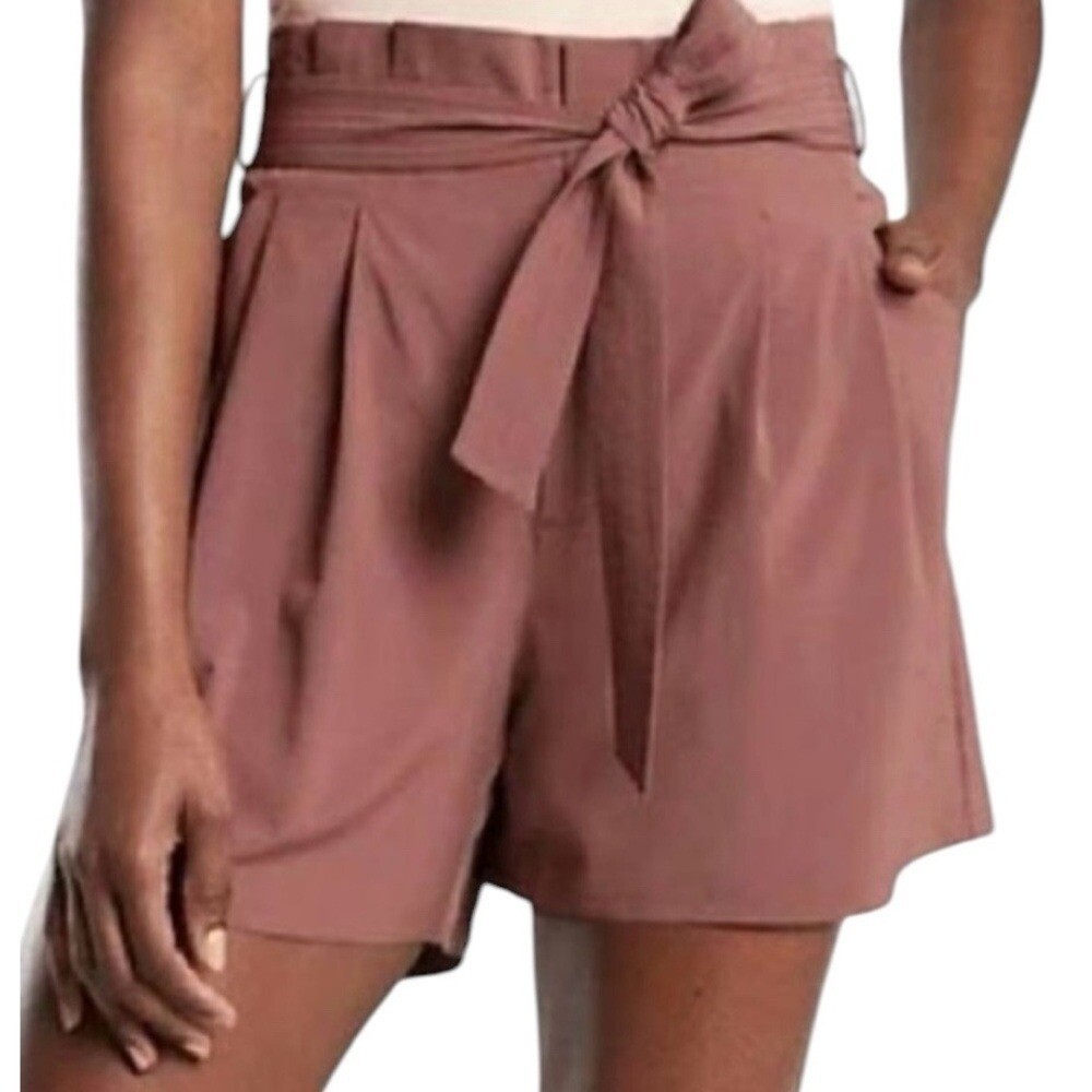 Athleta Womens Shorts 14 Pink Brown Solid Skyline II