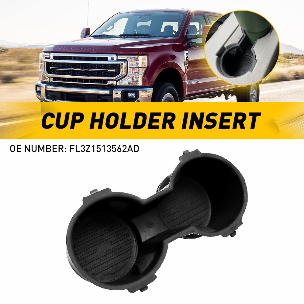 For 2015-2017 Ford F150 XLT XL Lariat Black Rubber Cup Holder Insert Accessories