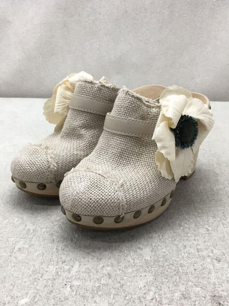 CHANEL Camélia CC Logo Beige Platform Sandals EU 38 Pre-Owned