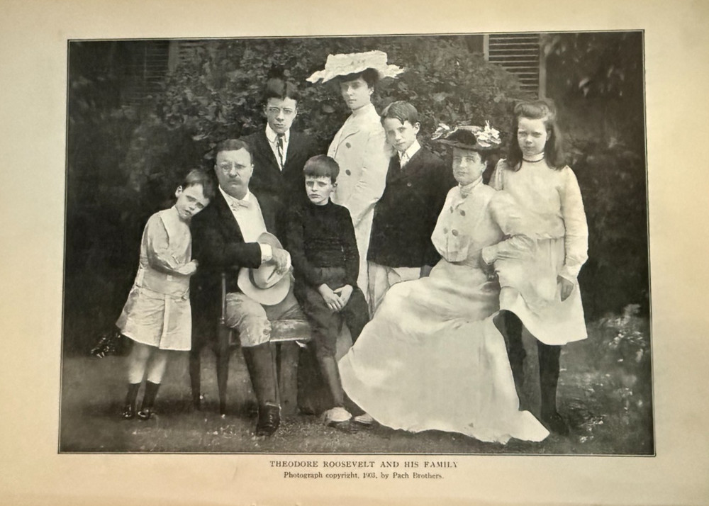 1904 Vintage Magazine Illustration Theodore Roosevelt And His Family