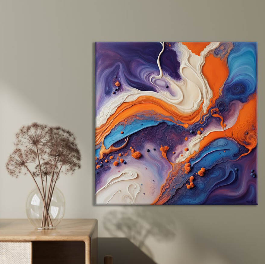 Purple White Abstract Limited Edition High Quality Home Decor Australian Made