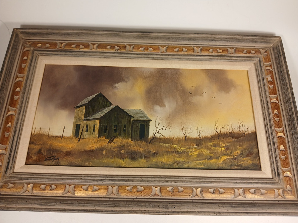 HECTOR  SALAS  Original Framed Oil On Canvas Painting - House 36