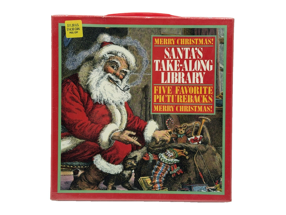 Vintage Merry Christmas Santa's Take-Along Library 5 Favorite Picturebacks - New